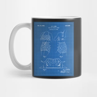 Two Piece Bathing Suit Patent - Fashion Designer Beach House Art - Blueprint Mug